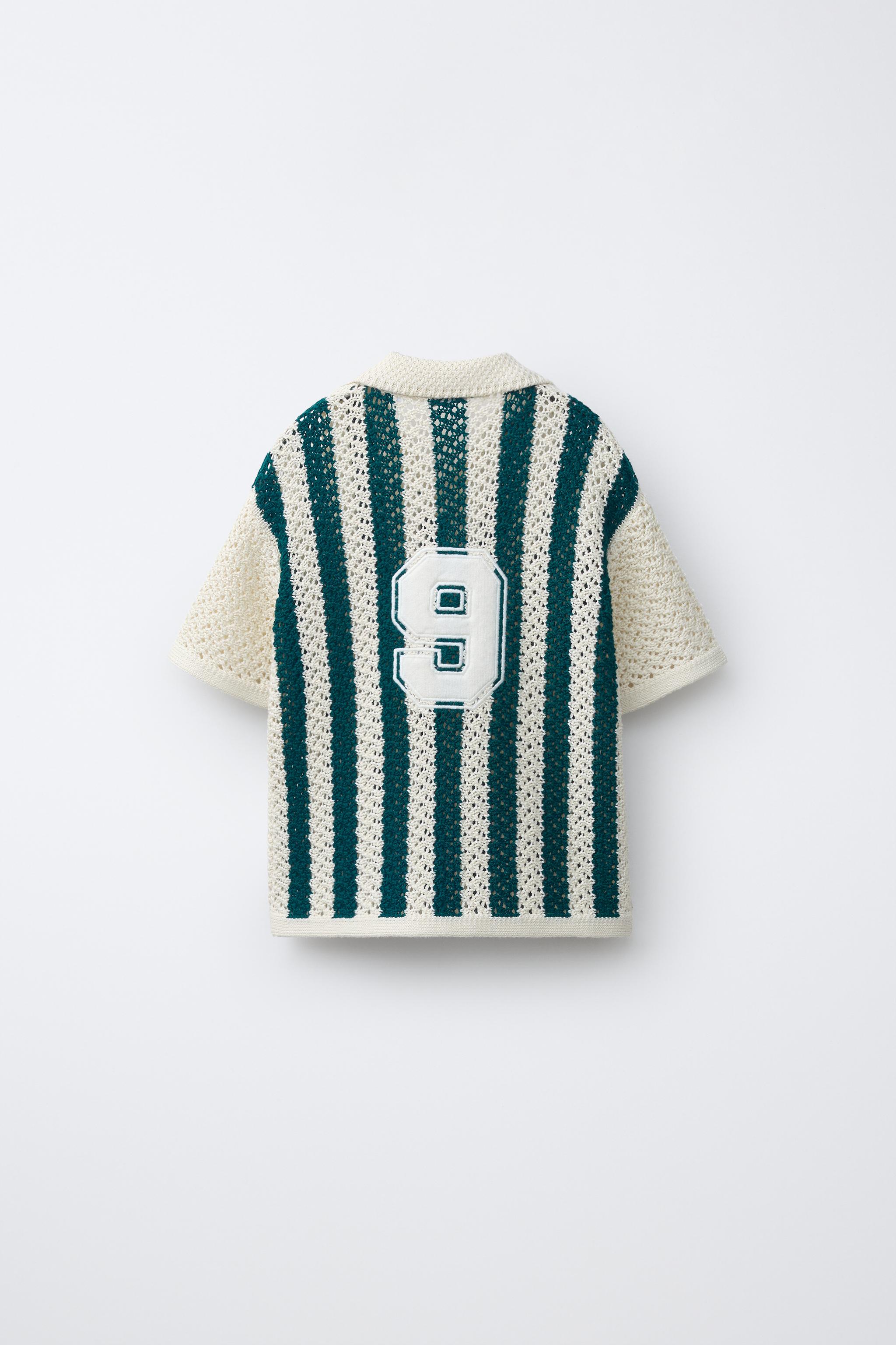 POLO EN MAILLE À RAYURES FOOTBALL